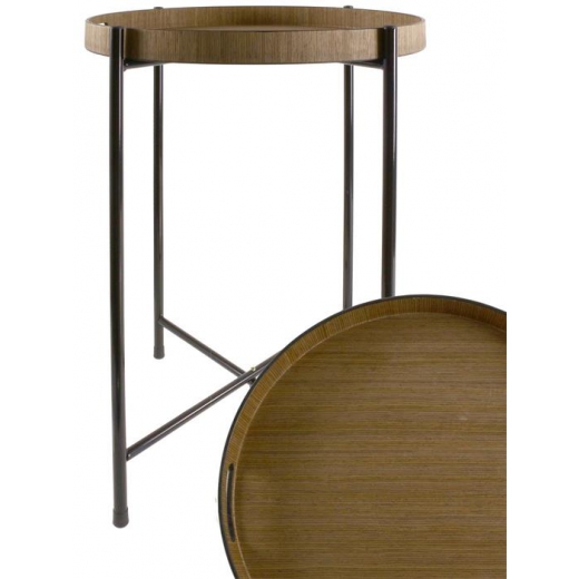 Servírovací stolík Brick, 50 cm, tmavé drevo - 1