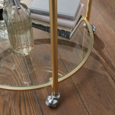 Servírovací stolík Gabi, 75 cm, zlatá/číra - 6