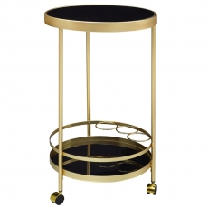 Servírovací stolík Helm, 76 cm, zlatá/čierna - 1