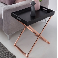 Servírovací stolík Lola, 61 cm, čierna/medená