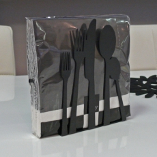 Servítky 33x33 cm, čierna/biely lem - 2