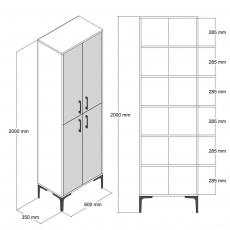 Skříň Berlin, 200 cm, bílá - 6