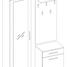 Skříň s botníkem Duo, 180 cm, černá - 3