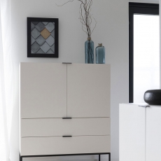 Skříň s dveřmi a zásuvkami Copenhagen, 120 cm, bílá/černá - 2
