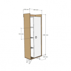 Skriňa Ilg?m, 140 cm, dub / biela - 4