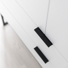 Skriňa s dvermi a zásuvkami Copenhagen, 120 cm, biela/čierna - 4