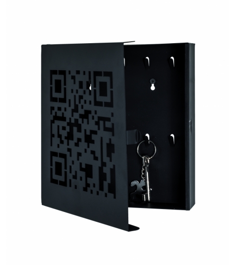 Skříňka na klíče Quinto, 24 cm, černá