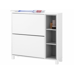 Skrinka na topánky Paker, 95 cm, biela/sivá