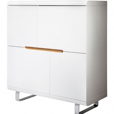Skrinka s 4 dvierkami Space vysoká, v. 116 cm biela / dub - 1