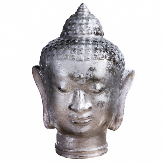 Soška Buddha hlava z recyklovaného skla, 30 cm - 1