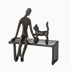 Soška Muž s mačkou, 12 cm