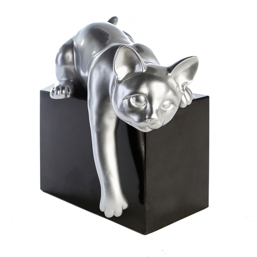 Soška na mramorovom podstavci Dreaming cat, 42 cm - 1