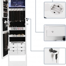 Šperkovnice se zrcadlem Sissi II., 156 cm, bílá - 5