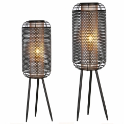 Stojací lampa Indust, 114 cm, černá / zlatá