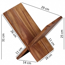Stojan na časopisy Mumbai X-Form, 31 cm, masiv Sheesham - 3