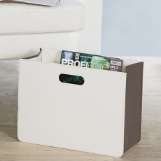 Stojan na časopisy skladací, biela / sivá - 2