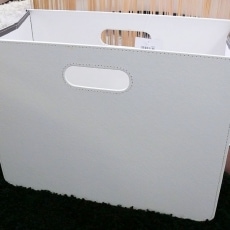 Stojan na časopisy skladací, biela / sivá - 3