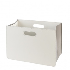 Stojan na časopisy skladací, biela / sivá - 1