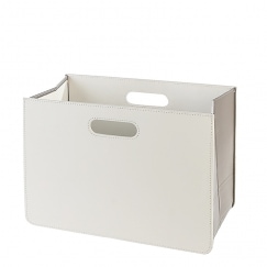 Stojan na časopisy skladací, biela / sivá