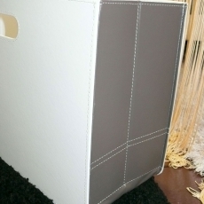 Stojan na časopisy skládací, bílá/šedá - 5