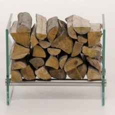 Stojan na dřevo Gunar, 50x40 cm, čiré sklo - 2