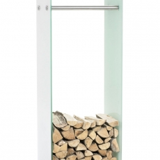 Stojan na dřevo Malin, 40x100 cm, bílé sklo - 1