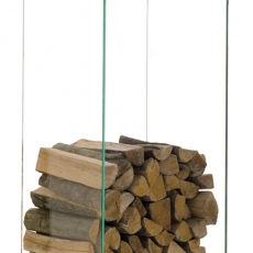 Stojan na dřevo Malin, 40x100 cm, čiré sklo - 1