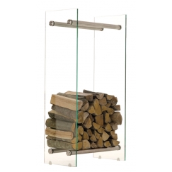 Stojan na drevo Malin, 40x100 cm, číre sklo