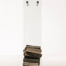 Stojan na dřevo Malin, 40x150 cm, čiré sklo - 2