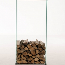 Stojan na dřevo Malin, 40x150 cm, čiré sklo - 3
