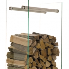 Stojan na dřevo Malin, 60x60 cm, čiré sklo - 1