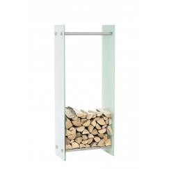 Stojan na drevo Malin, 60x80 cm, biele sklo