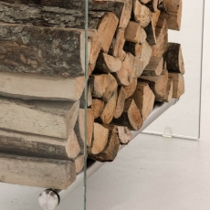Stojan na dřevo Malin, 80x100 cm, čiré sklo - 4