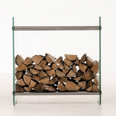 Stojan na dřevo Malin, 80x100 cm, čiré sklo - 2