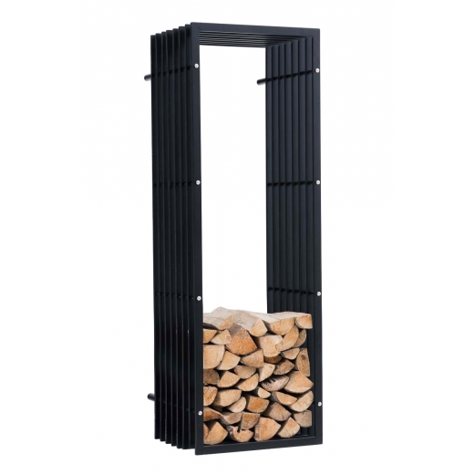 Stojan na drevo nástenný John, 150 cm, matná čierna - 1