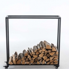 Stojan na dřevo s kolečky Hatta, 100x150 cm, černá - 2