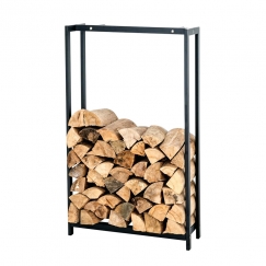 Stojan na drevo Skog, 150x45 cm, matná čierna