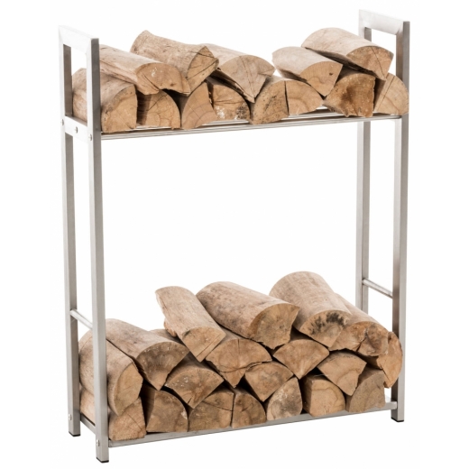 Stojan na dřevo Snow, 100x80x25, stříbrná - 1