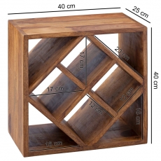 Stojan na lahve Vilet, 40 cm, masiv Sheesham - 4