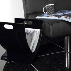 Stojan na noviny / časopisy Open, vysoký lesk čierna - 2