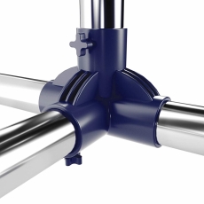 Stojan na oblečení Alina I., 165 cm, stříbrná / modrá - 5