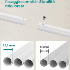 Stojan na oblečení Niklas, 155 cm, bílá - 2