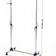 Stojan na oblečenie Alina I., 165 cm, strieborná/modrá - 3