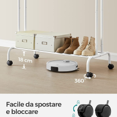 Stojan na oblečenie Niklas, 155 cm, biela - 3