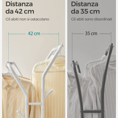 Stojan na oblečenie Niklas, 155 cm, biela - 4