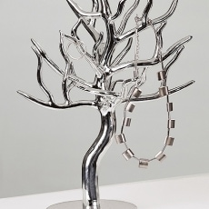 Stojan na šperky ve tvaru stromku, 31 cm, stříbrná - 2