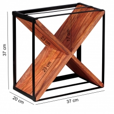 Stojan na víno Akola, 37 cm, masiv Sheesham - 3