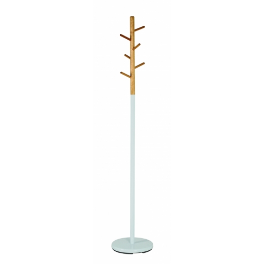 Stojanový vešiak Dylan, 175 cm, biela/bambus - 1