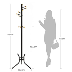Stojanový vešiak Timo, 173 cm, čierna - 7