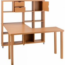 Stôl s knižnicou Kera, 153 cm, buk - 5